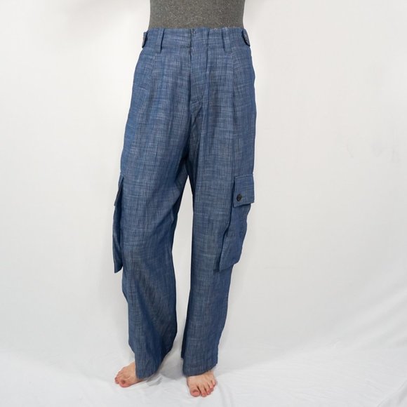 No. 6 STORE Blue Railroad Stripe Side-Pocket Pants - Picture 7 of 7